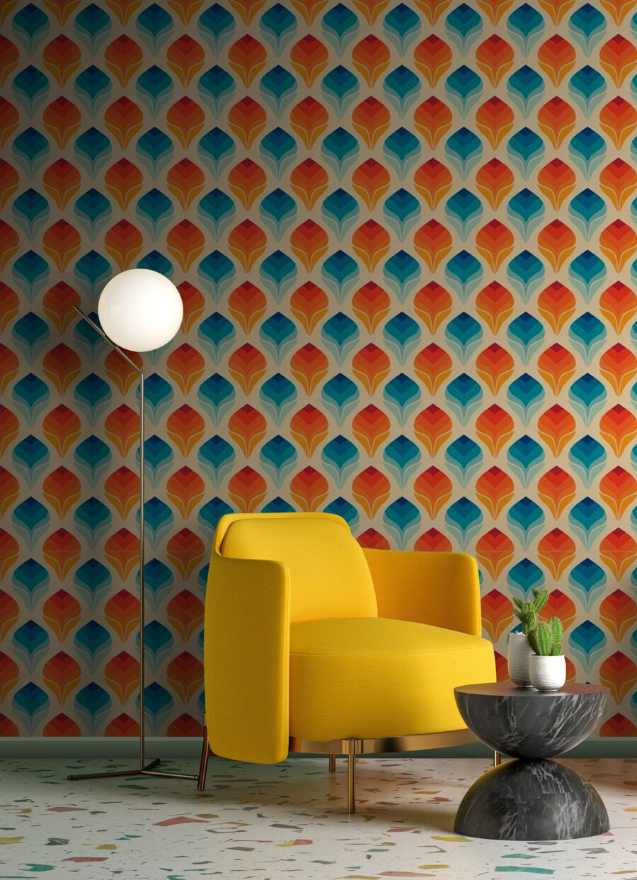 Colourful scales in rows — interior 3