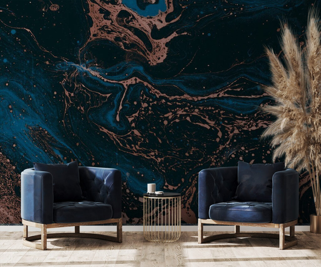 Copper streams, deep blue — interior 3