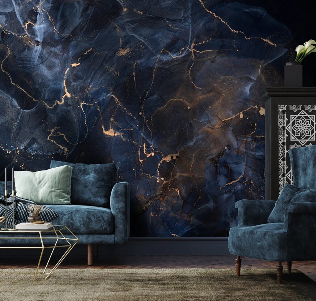 Blue cells, gold lines — interior 2