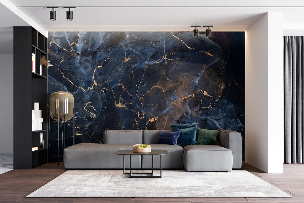 Blue cells, gold lines — interior 4