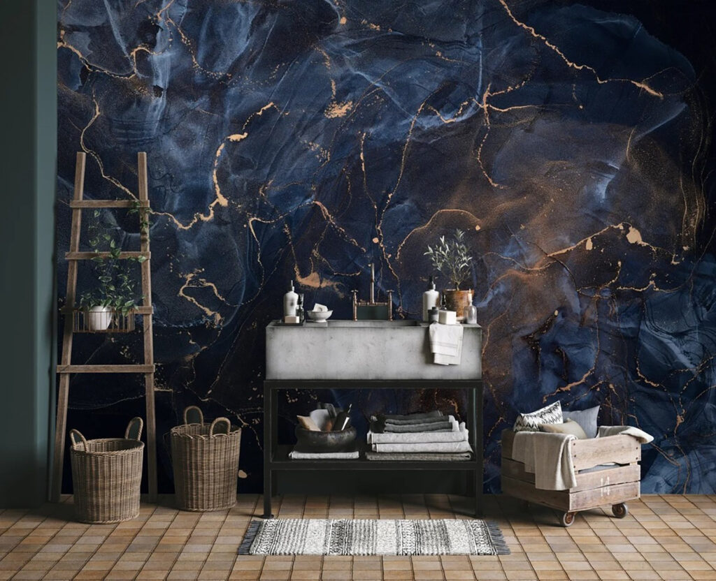 Blue cells, gold lines — interior 1