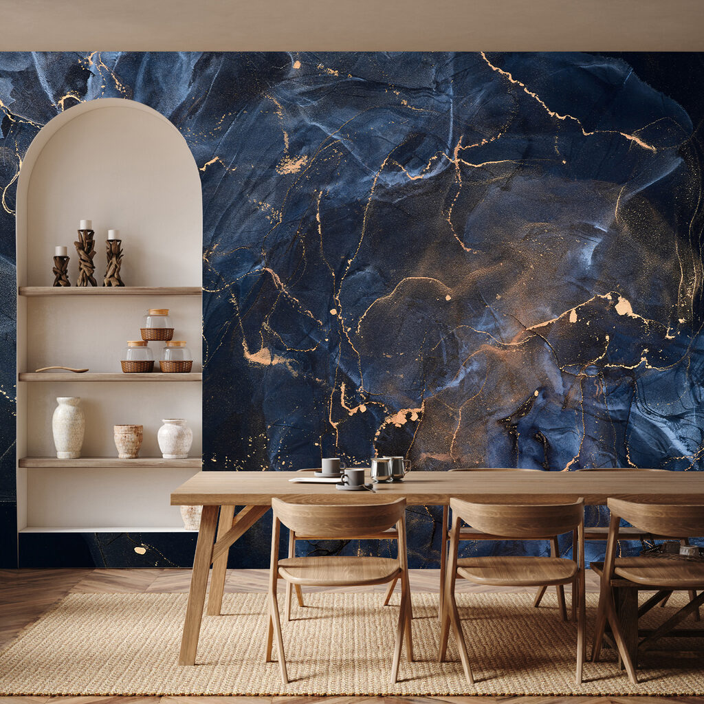 Blue cells, gold lines — interior 5