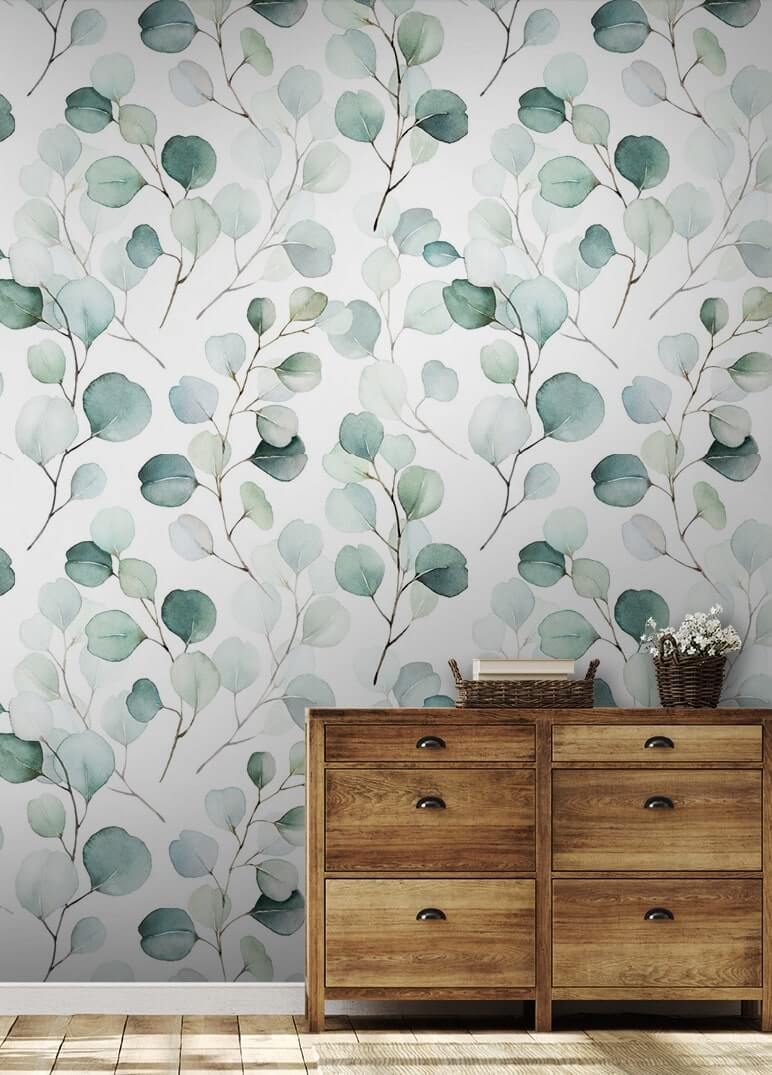 Round leaves in watercolour — interior 1