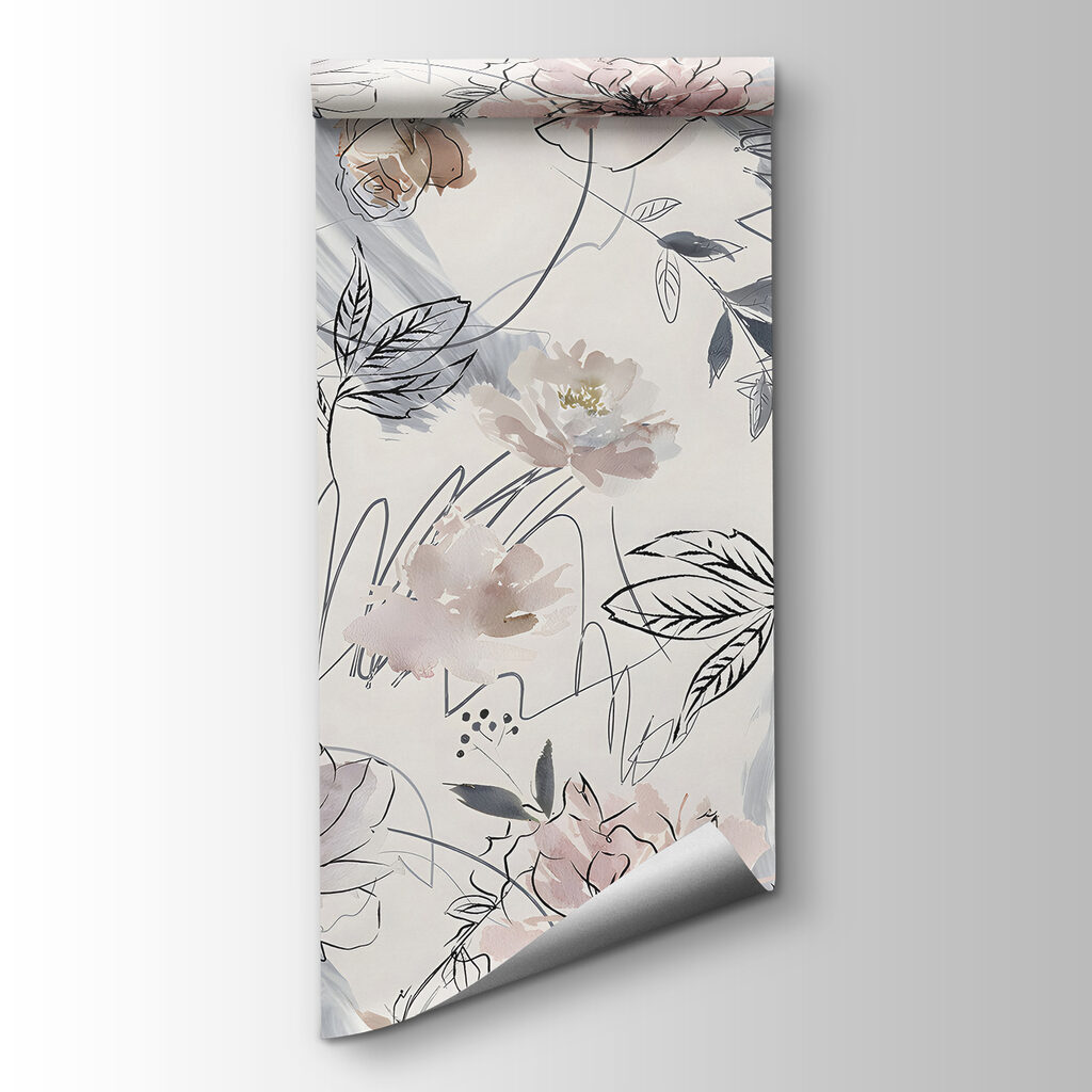Line-drawn flowers and leaves — product view