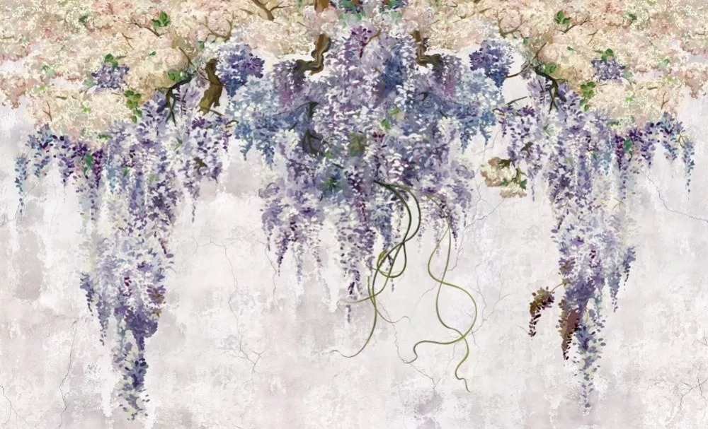 Purple flower clusters — full design
