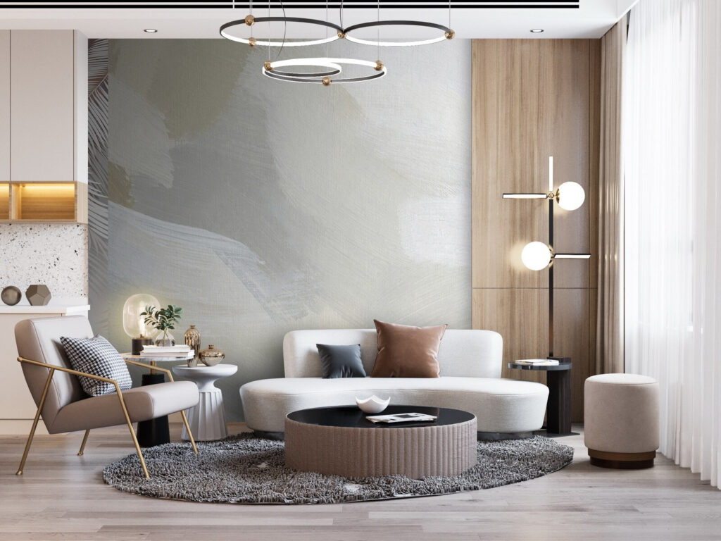 Broad brushstrokes in grey — interior 3