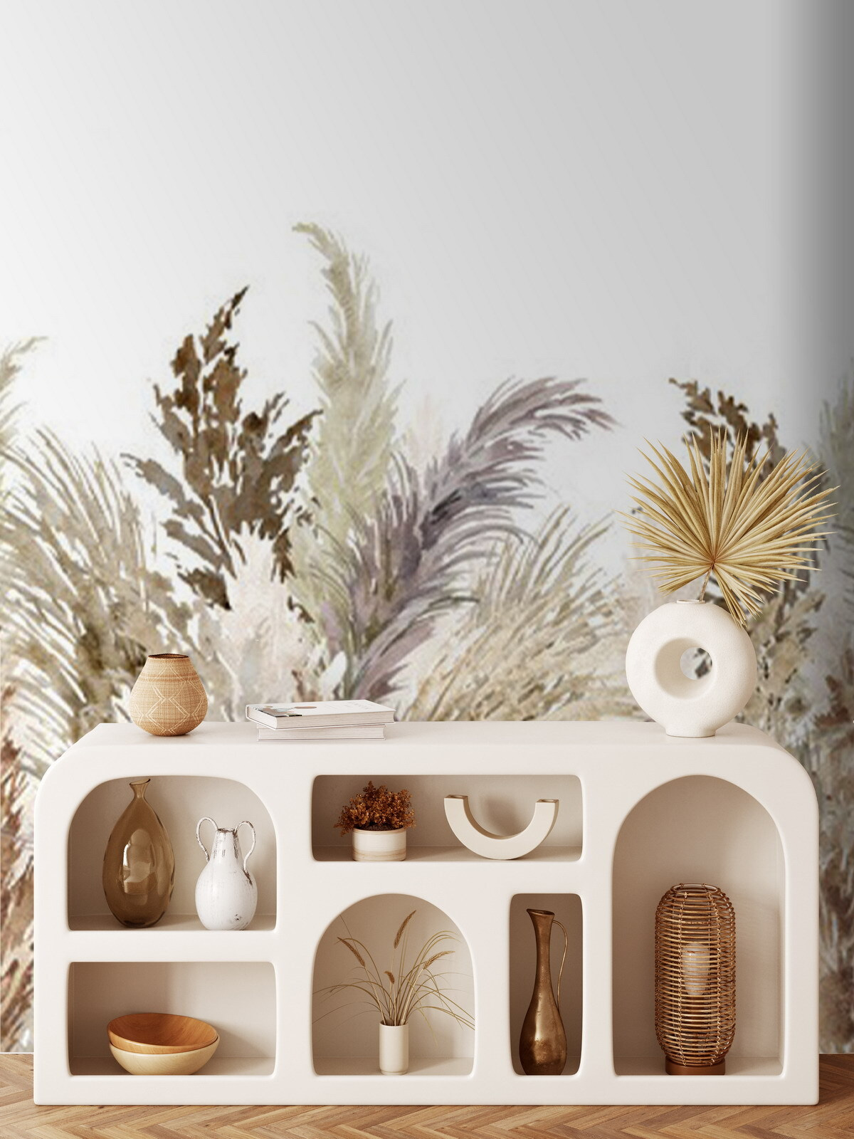 Plume grass, earth tones — interior 3