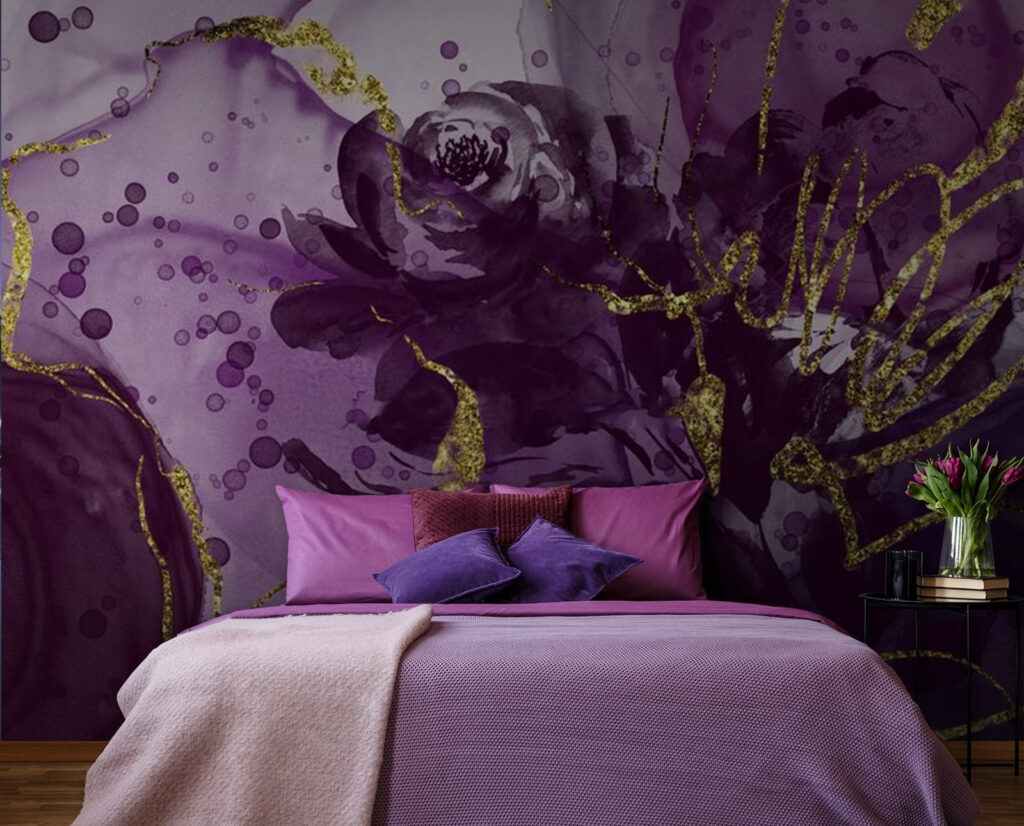 Purple roses with gold — interior 2