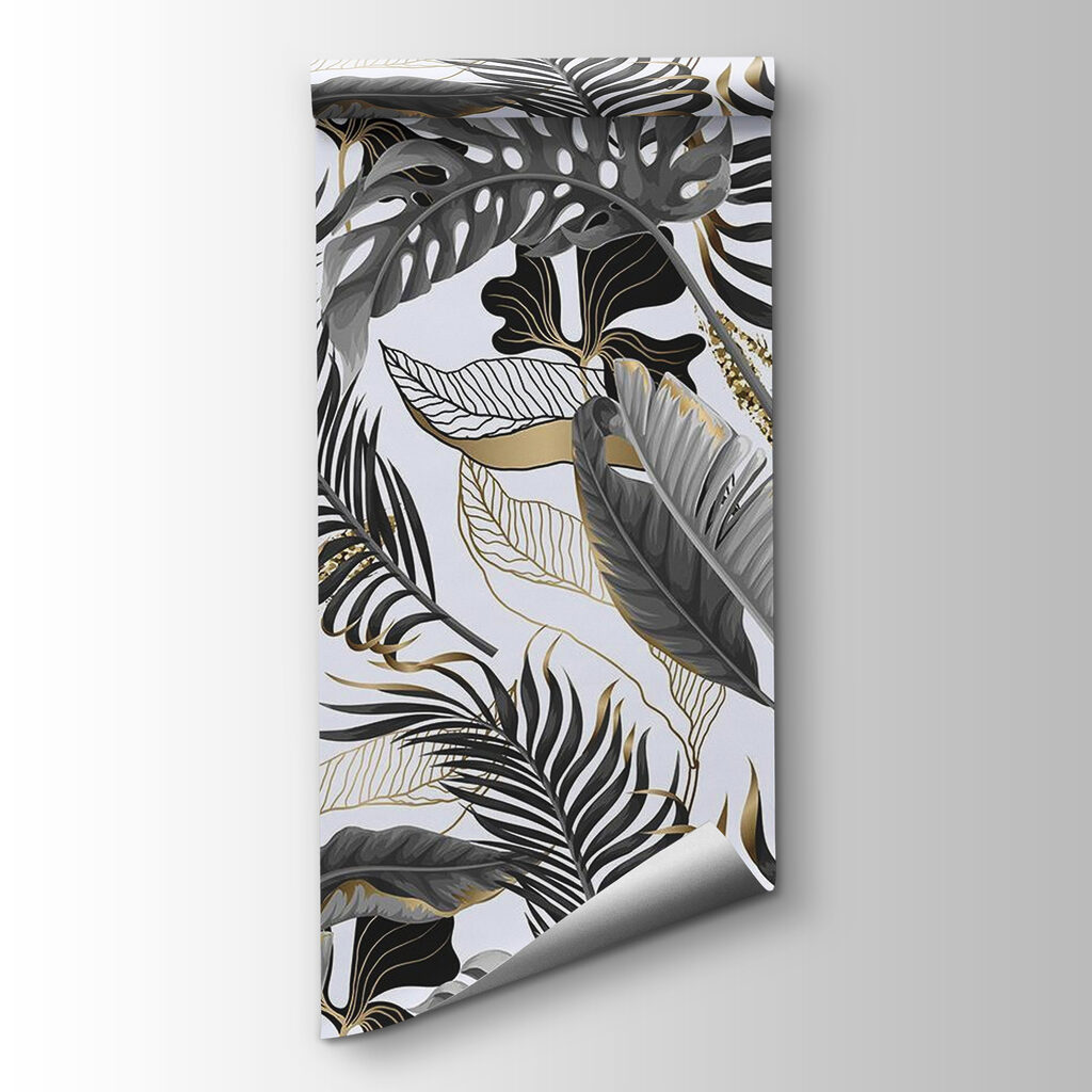 Tropical leaves, feathered lines — product view