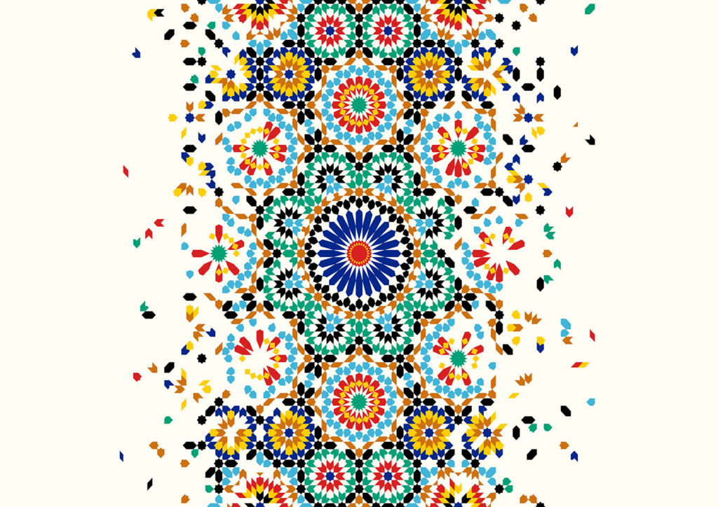 Rosettes in a strip — full design