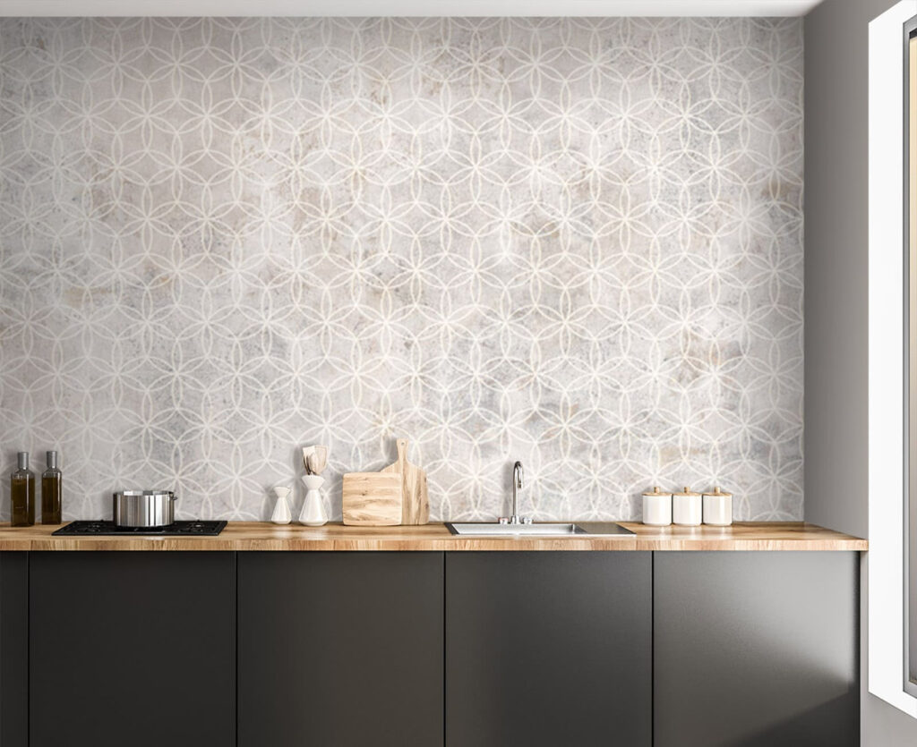 Pale geometry on white — interior 2