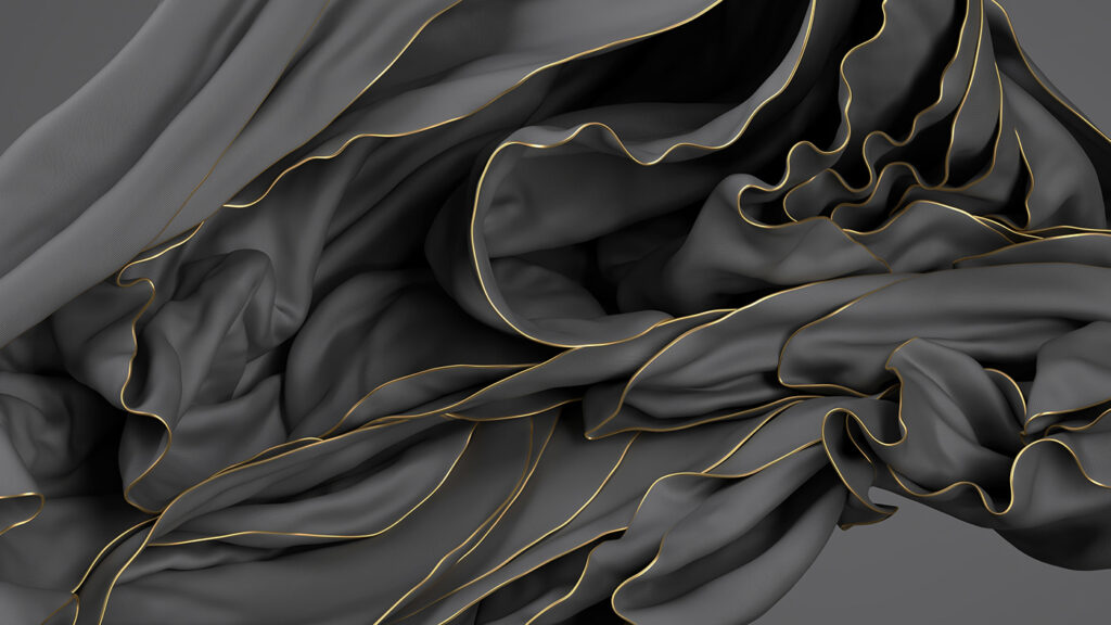 Dark folds, gold edges — full design