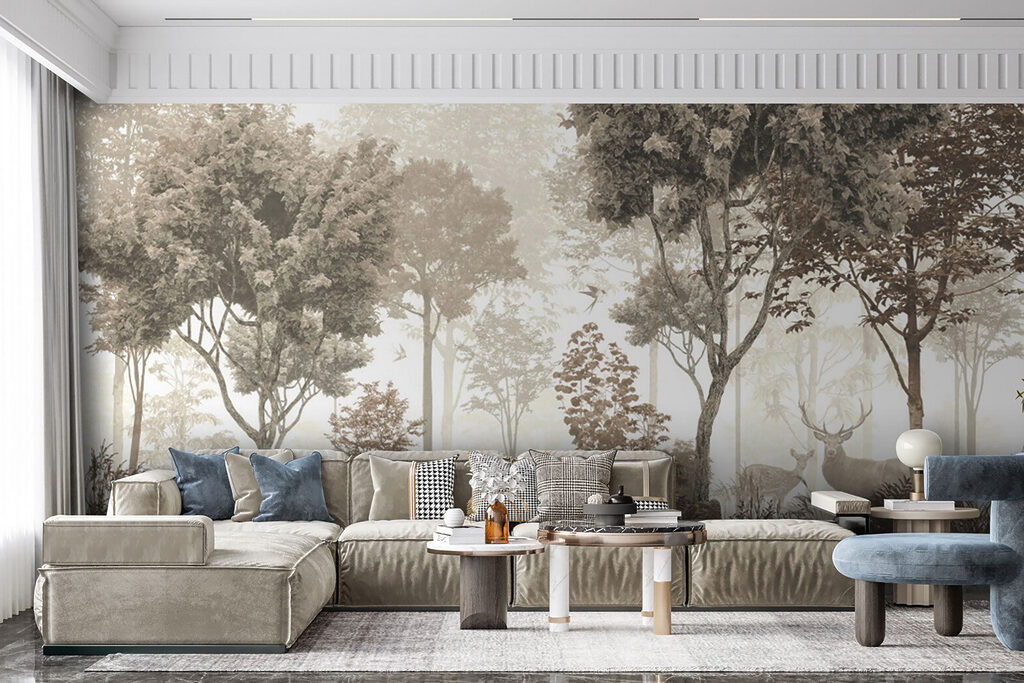 Deer in misty woodland — interior 5