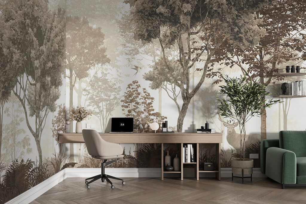 Deer in misty woodland — interior 4