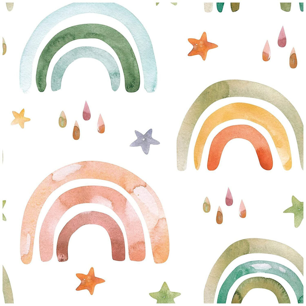 Rainbows, stars and drops — full design