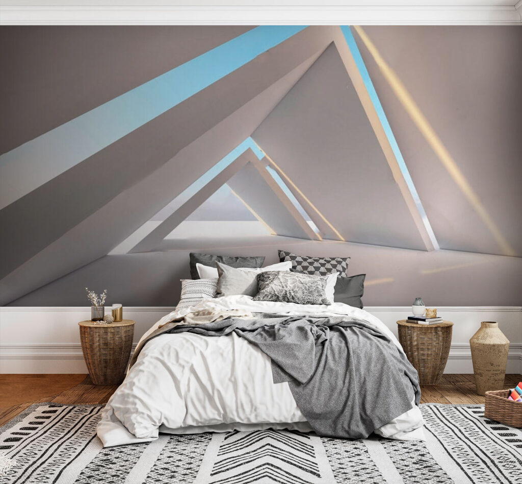 Triangular corridor in blue — interior 1
