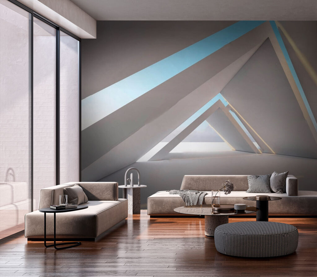 Triangular corridor in blue — interior 2