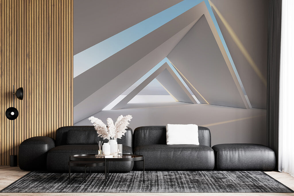 Triangular corridor in blue — interior 4