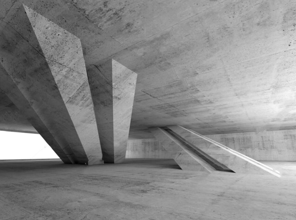 Grey architectural beams — full design