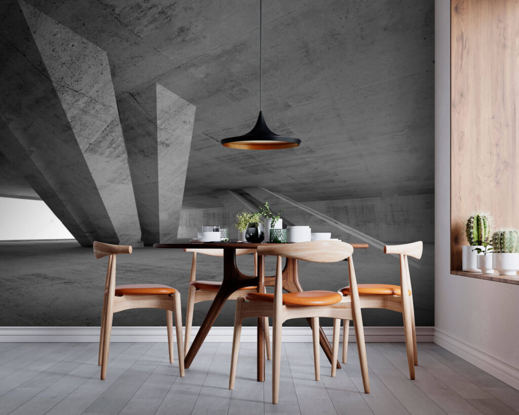 Grey architectural beams — interior 1