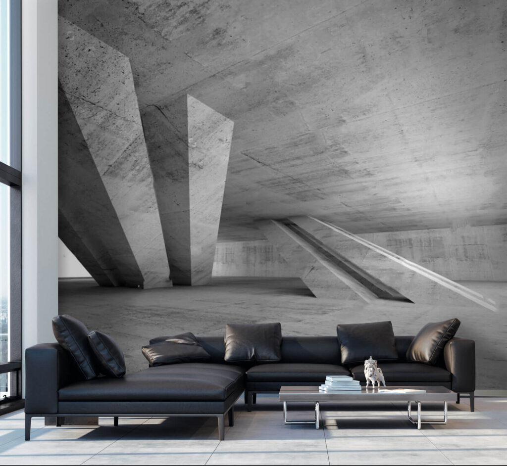 Grey architectural beams — interior 3