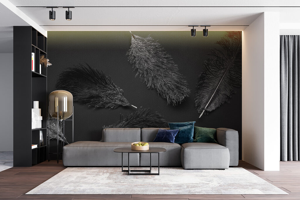 Dark feathers on black — interior 5