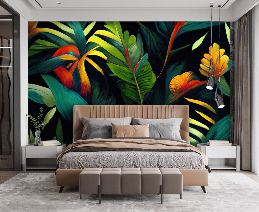 Warm flowers on green — interior 2