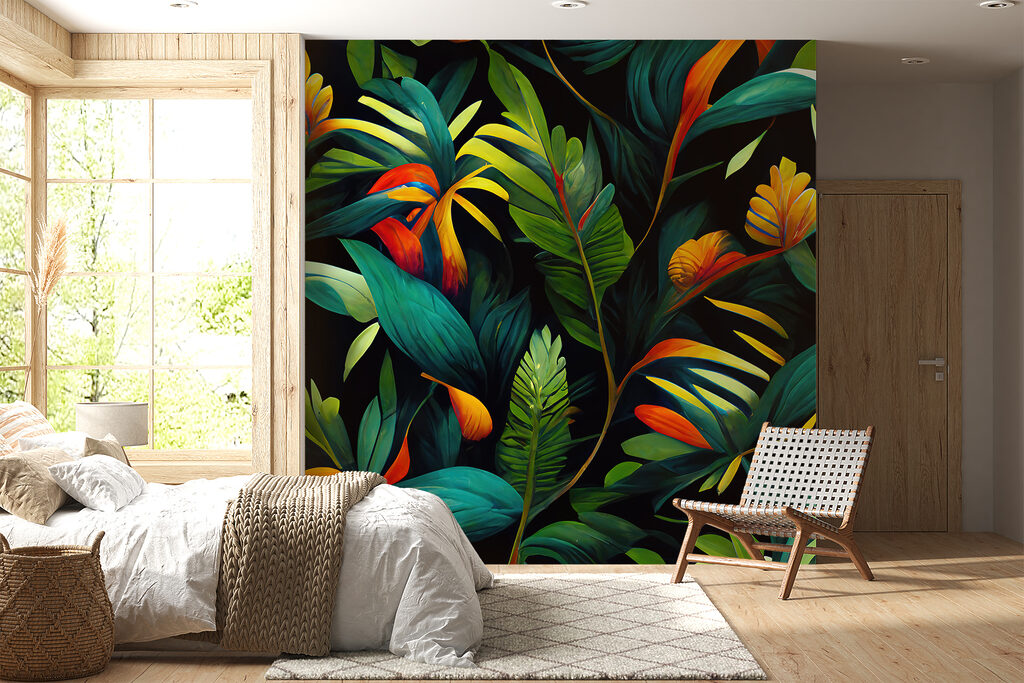Warm flowers on green — interior 4