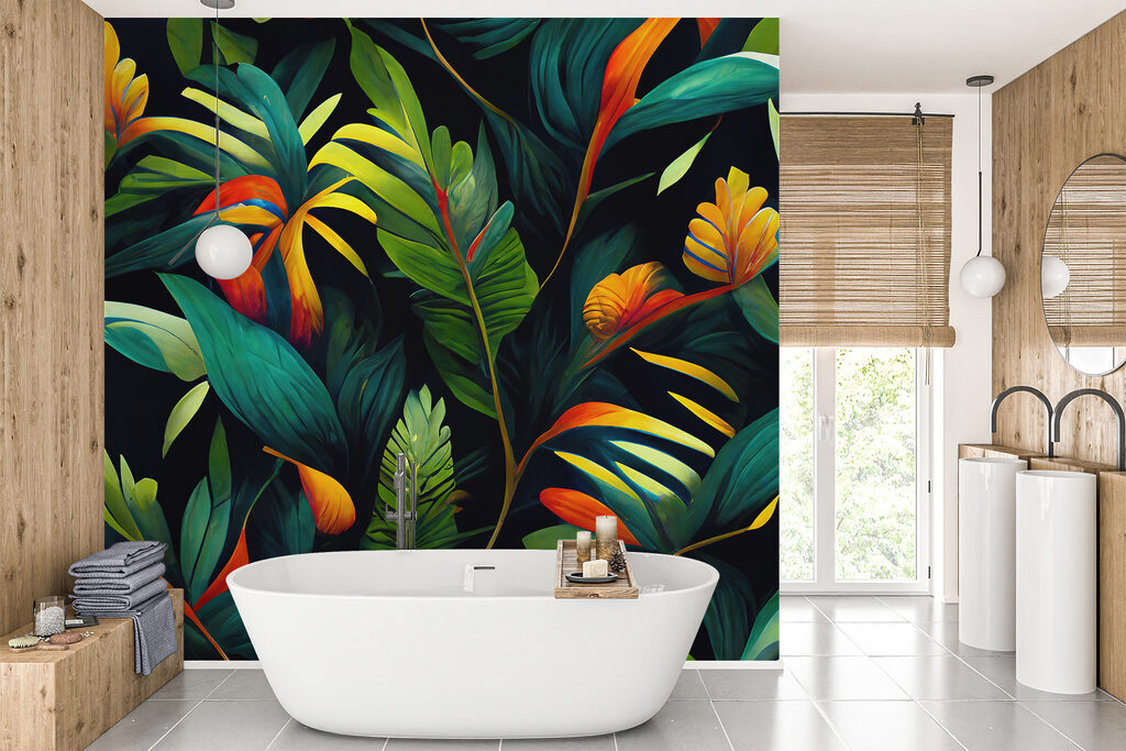 Warm flowers on green — interior 7