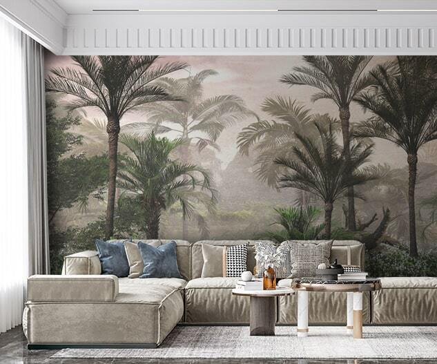 Palms in painted mist — interior 1