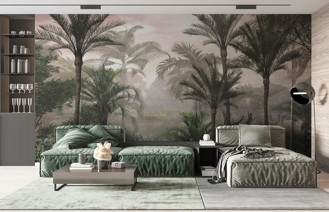 Palms in painted mist — interior 3