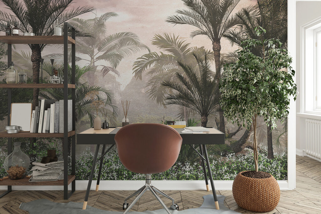 Palms in painted mist — interior 5