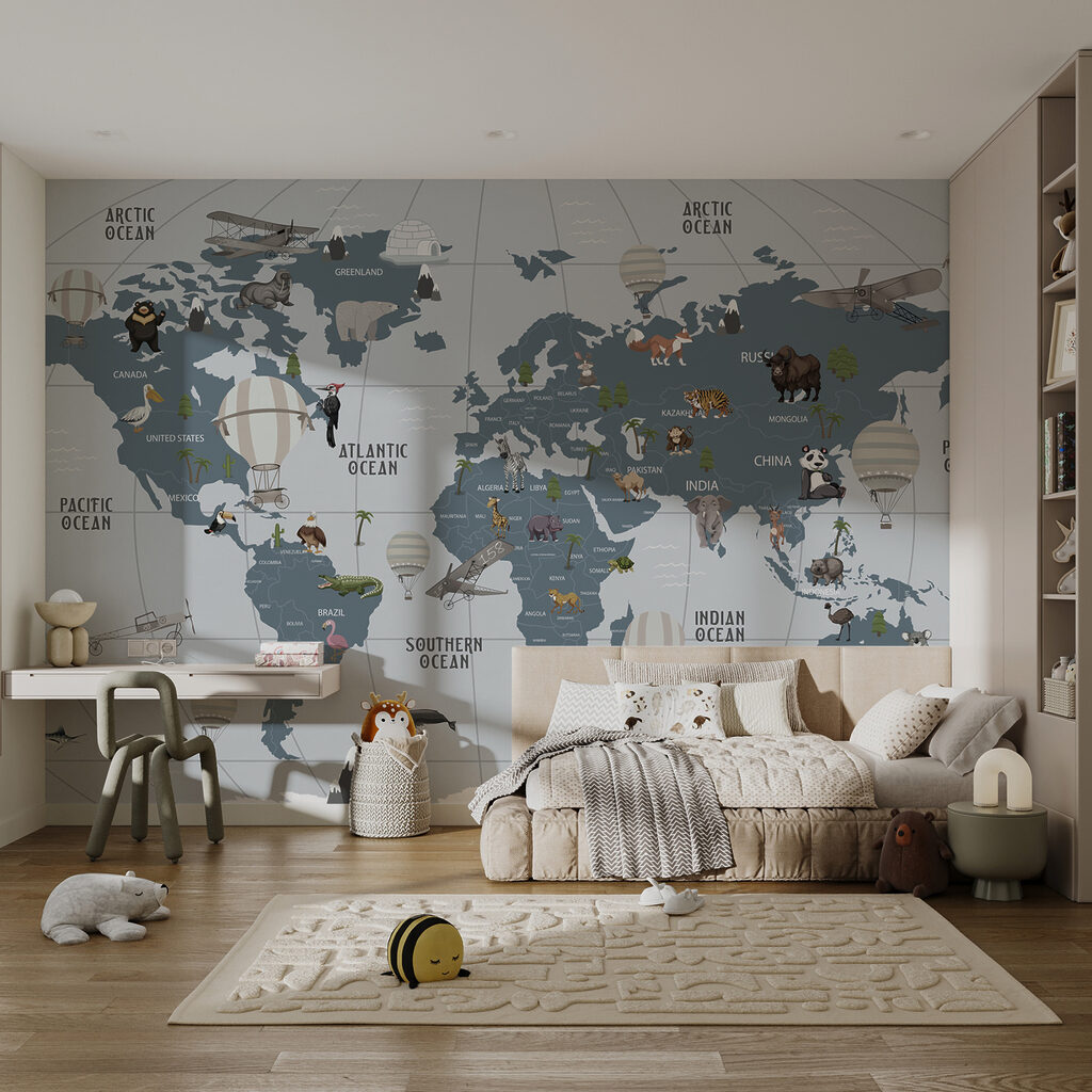 Animals among blue-grey continents — interior 4