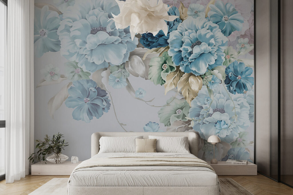 Blue flowers cascading down — interior 5