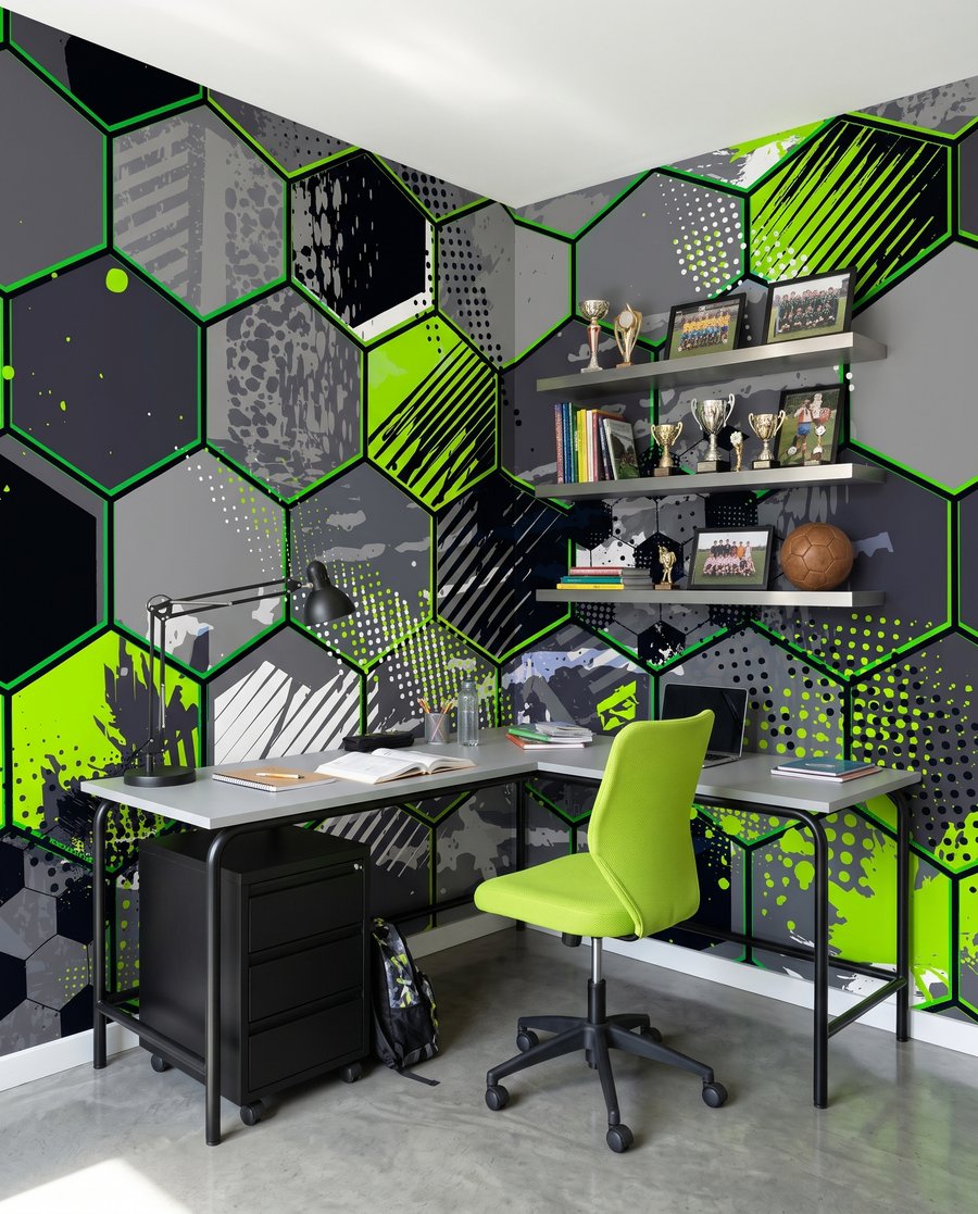 Football Hexagons in an interior