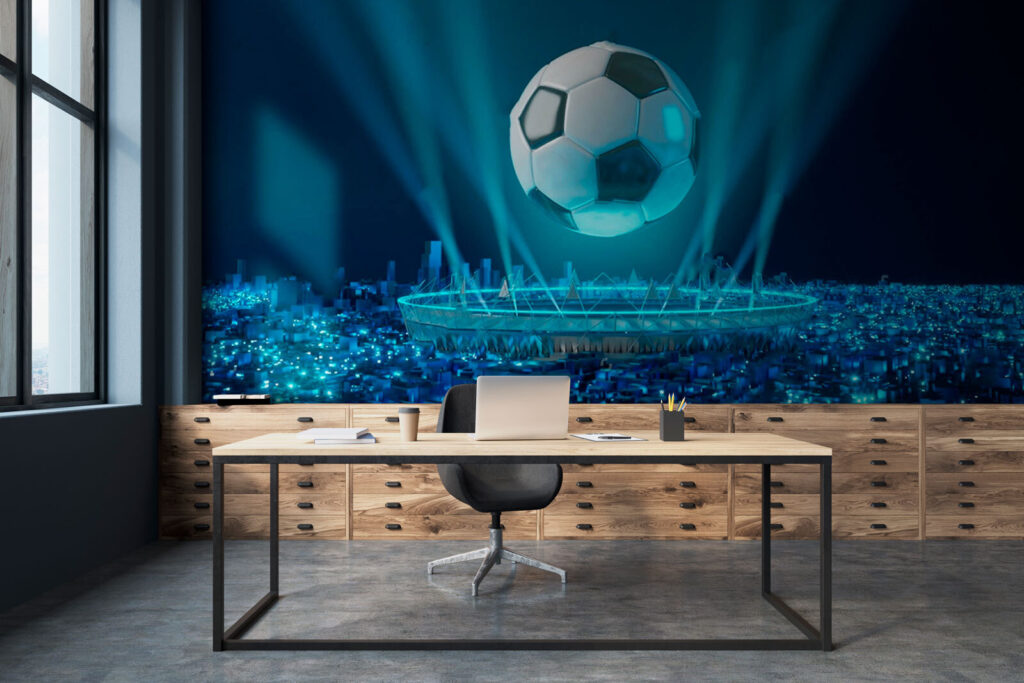 Football over a stadium — interior 3