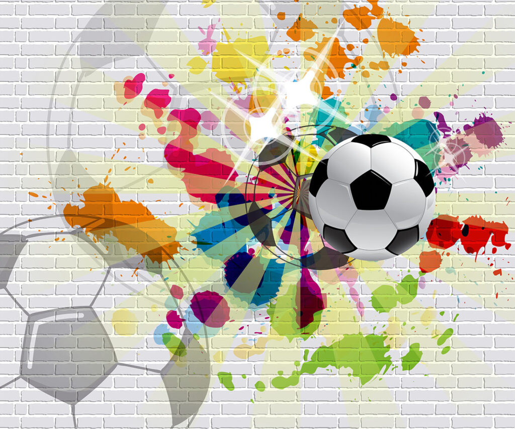 Football with bold outlines — full design