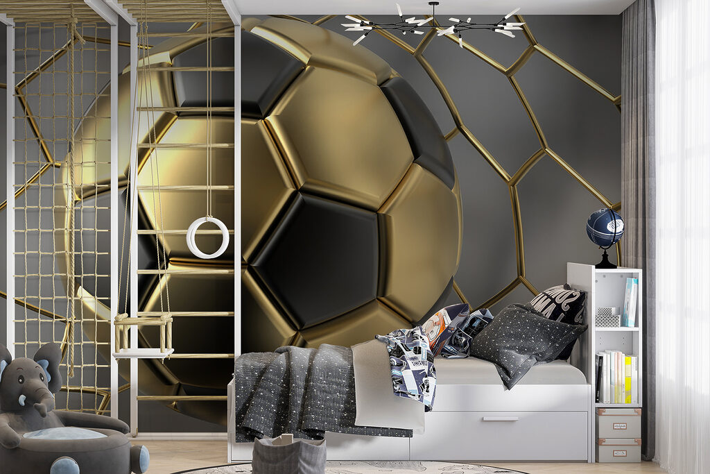 Golden football and hexagons — interior 4