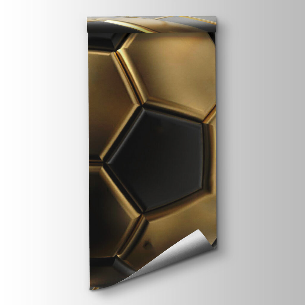 Golden football and hexagons — product view