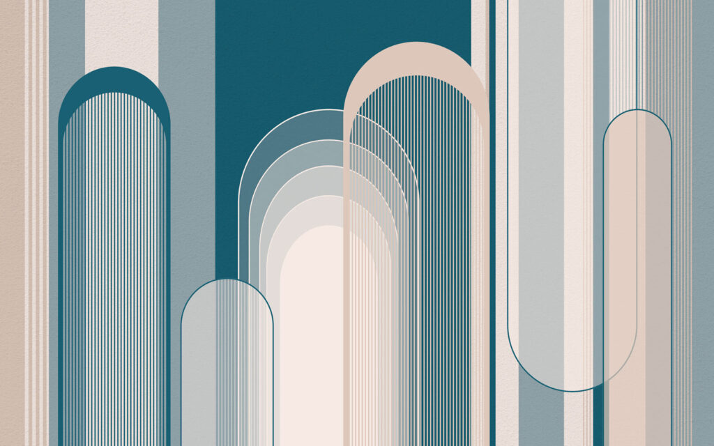Pastel arches in strips — full design