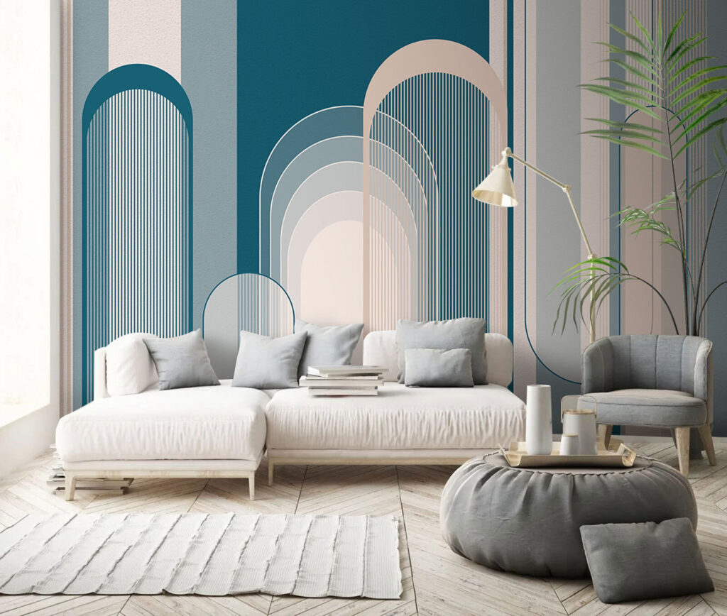 Pastel arches in strips — interior 3