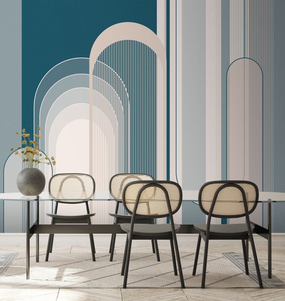 Pastel arches in strips — interior 1
