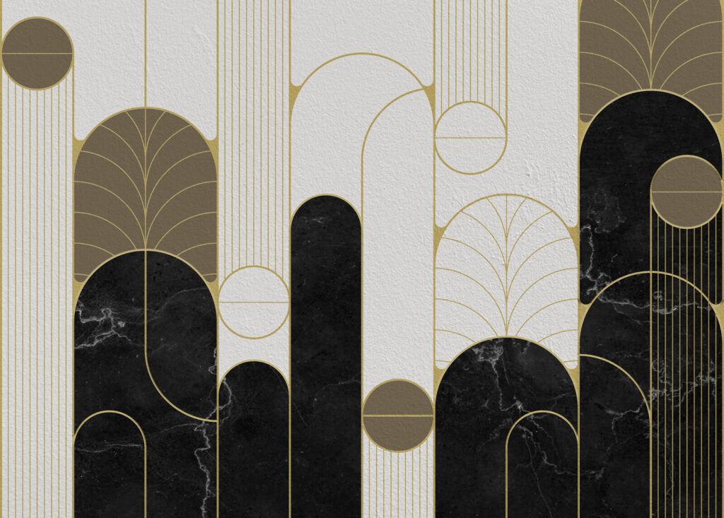 Arches, circles and leaves — full design