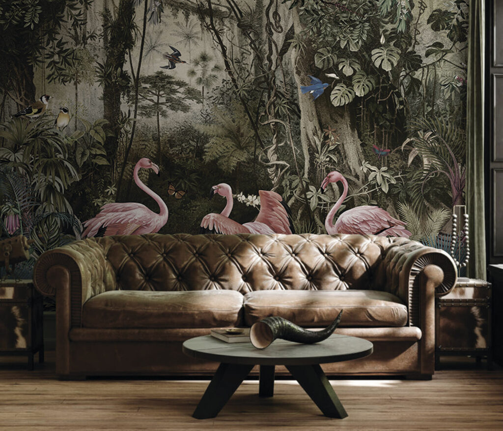 Flamingo Woodland in an interior