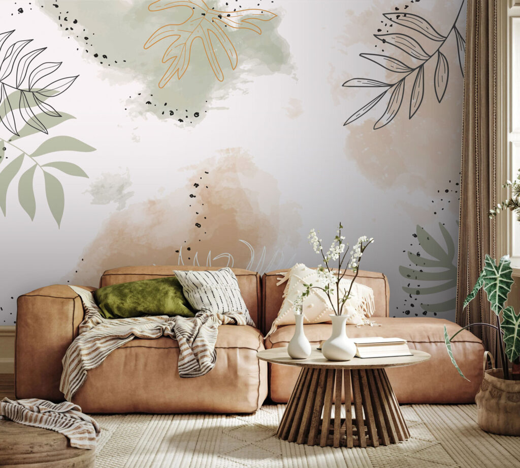 Leaf lines, soft colour — interior 2