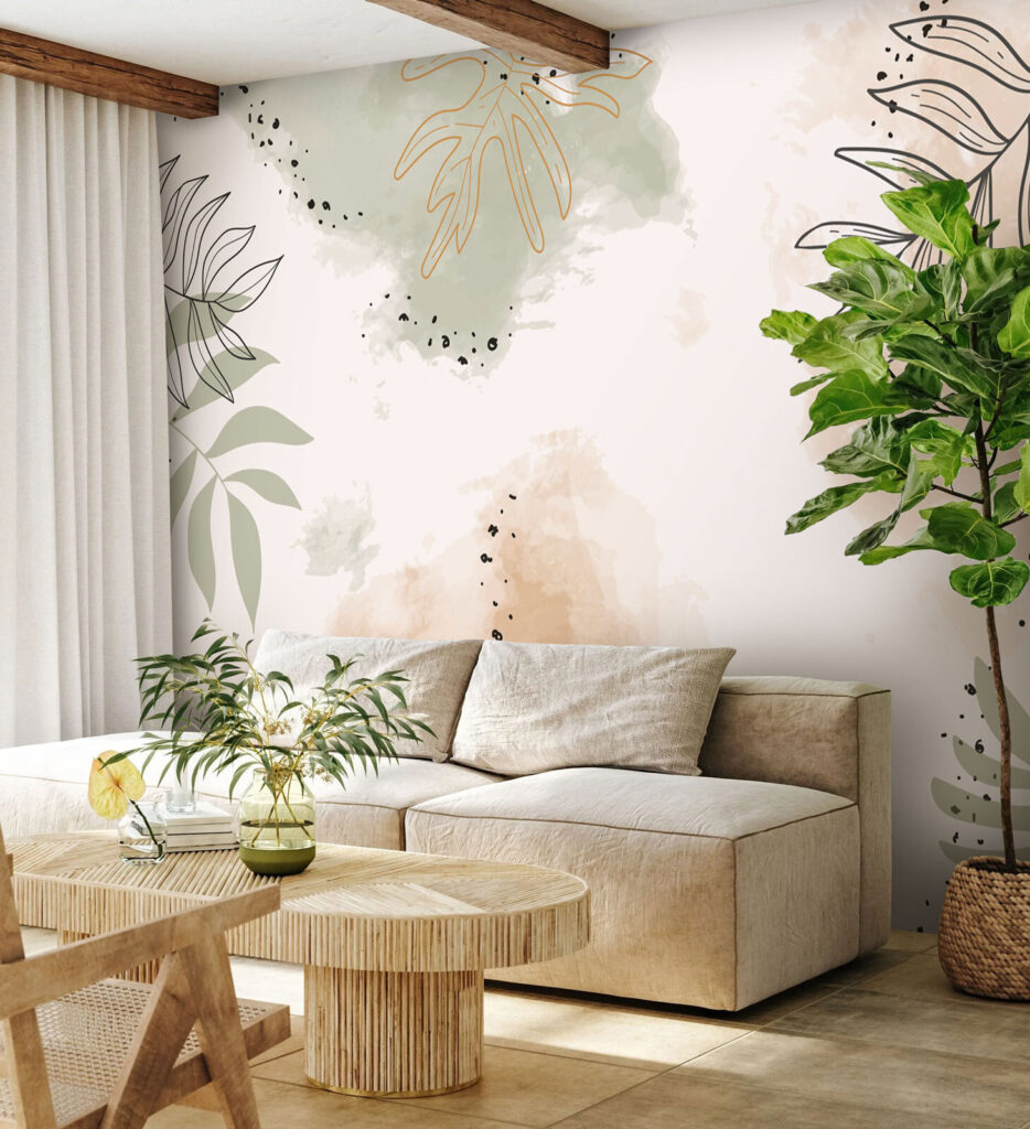 Leaf lines, soft colour — interior 3