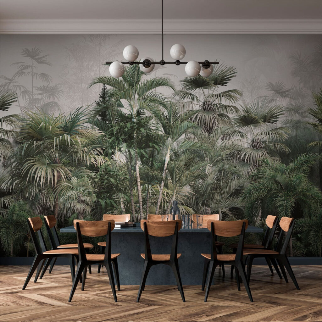 Palms above dense shrubs — interior 3