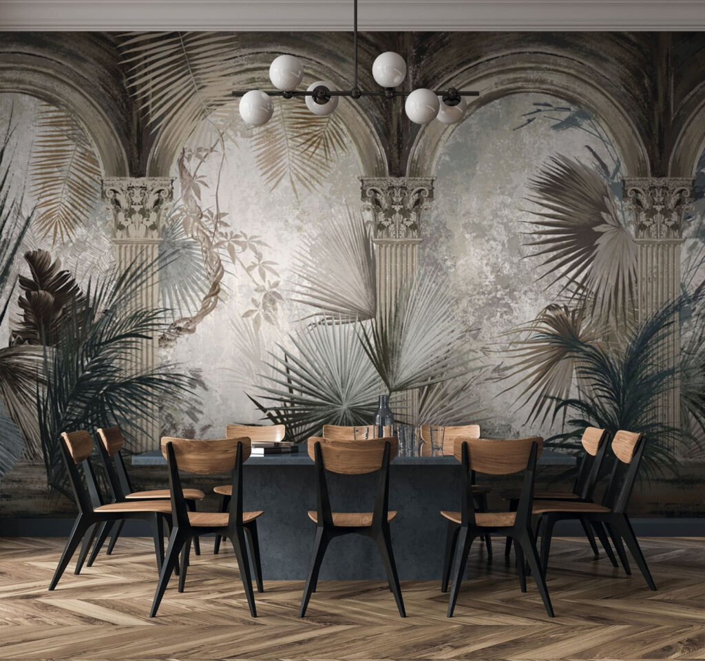 Palms before old arcades — interior 4