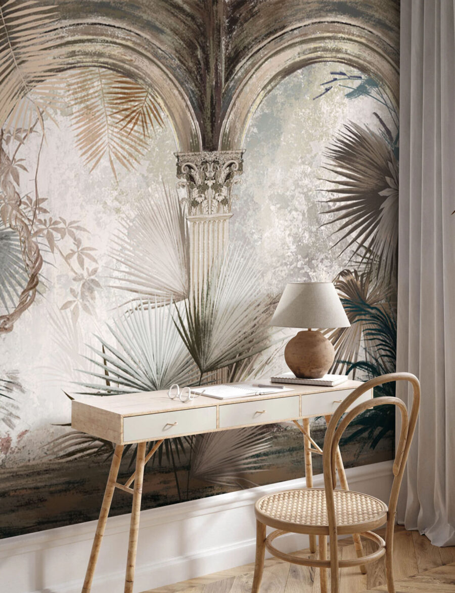 Palms before old arcades — interior 5