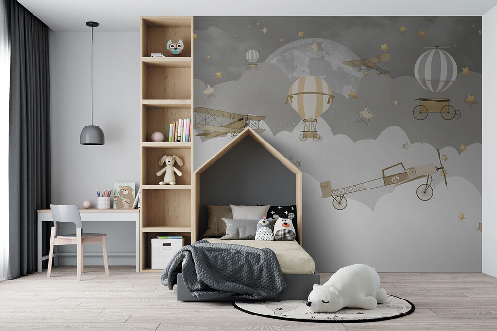 Balloons above grey clouds — interior 6